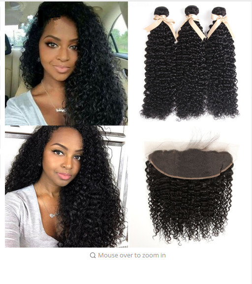 Buy Jerry Curly 100% Indian Virgin Human Hair Extensions 13 X 6 Lace Frontal at wholesale prices