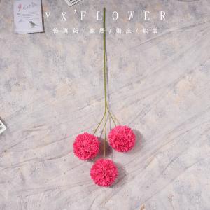 Pompom simulation faux flower bouquet for wedding floor arrangement, high-end