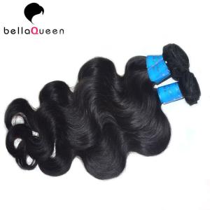 Salon use Body Wave Natural Black Indian Virgin Hair Weft For Women