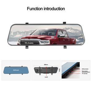 10" Streaming Media DVR Wireless Rear View Dash Cam AHD Car Charger Receiver