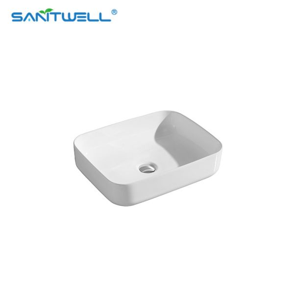 Buy High Quality Rectangle Shape Ceramic Table Top Washbasin Bathroom Sink at wholesale prices