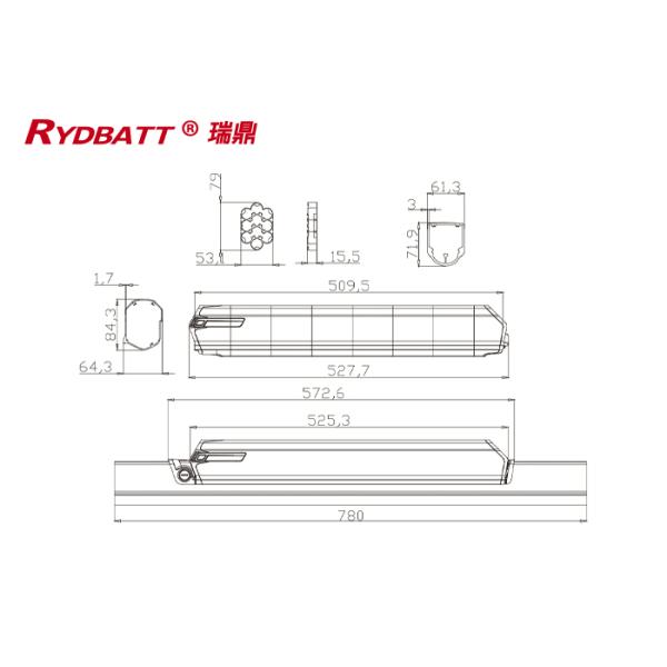 RYDBATT SSE-081(36V) Lithium Battery Pack Redar Li-18650-10S6P-36V 15.6Ah For Electric Bicycle Battery