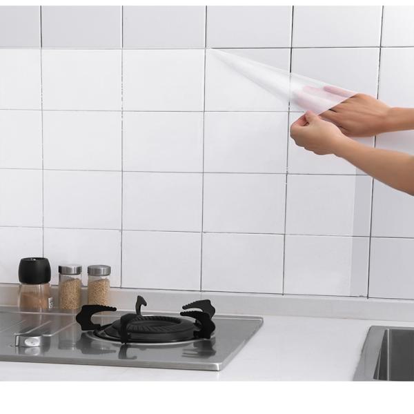 Kitchen Cabinet Oil-Proof Sticker Transparent Vinyl Wallpaper Greaseproof Sticker