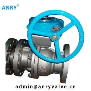 Three - Piece Worm Gear Ball Valve Bolted Cover A105+ENP Ball Class 150~1500