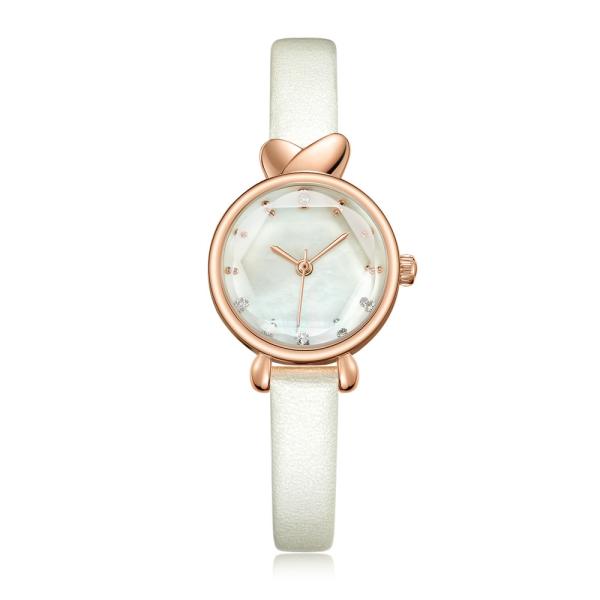 Pearl Shell 26mm Ladies Quartz Watch Small Size Thin Belt 30 Meters Waterproof