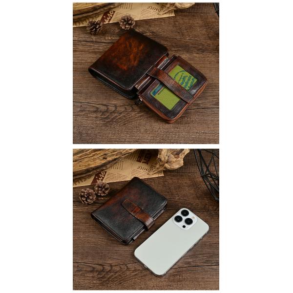 Nylon Lining Material Men's Genuine Leather Wallet For Men Vintage Cowhide Money Clip