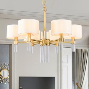 E14 Light Source White Gold Modern Pendant Light for Bedroom