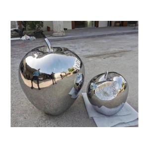 Outside Art Design Abstract Metal Garden Sculptures Stainless Steel Apple Fruit