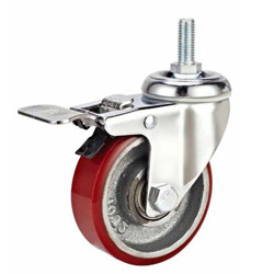 Buy PU cast iron Caster with brake at wholesale prices