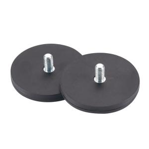 High Performance Round NdFeB Rubberised Magnets With Internal Thread