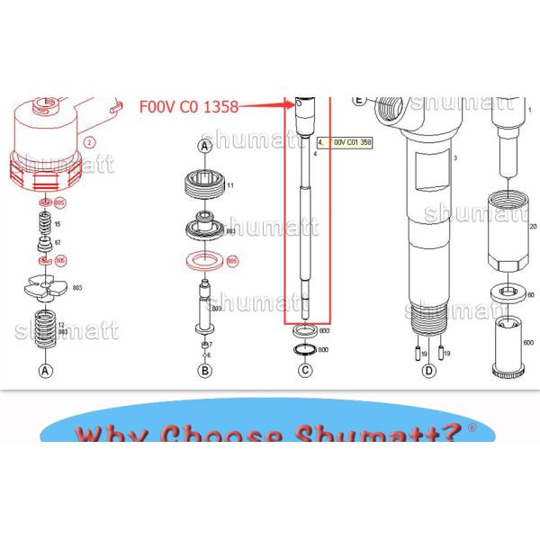 OEM new Injector Control Valve Set F00VC01358 for 0445110291/359/359 injector