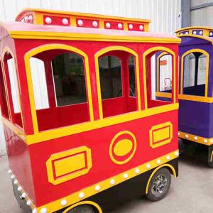 Kids Trackless Train Ride Electric Power Rated Load Turning Radius 3m