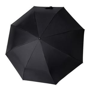 8 Ribs Fiberglass Automatic 3 Fold Umbrella With Wood Handle
