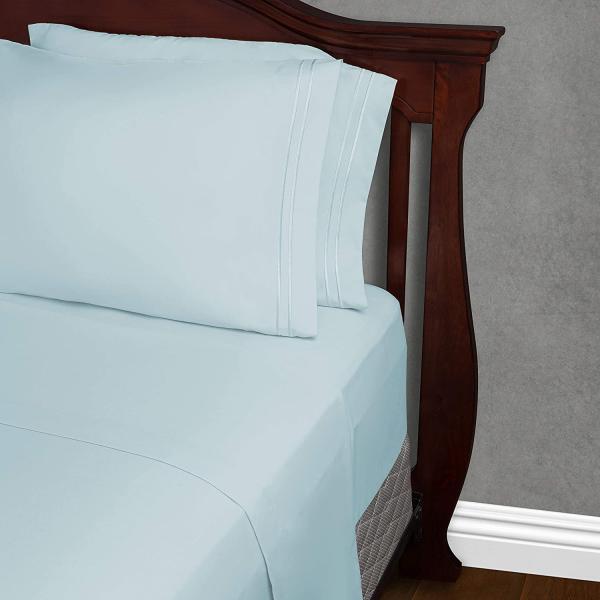 90gsm Microfiber Bed Set with Two Lines Embroidery 3pcs and 4pcs Set Machine Washable