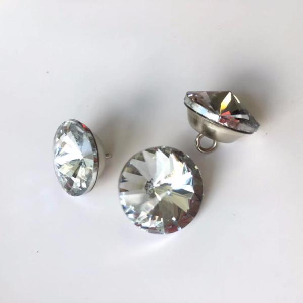 wholesale 40L 44L crystal rhinestone 25MM acrylic diamond button with metal back