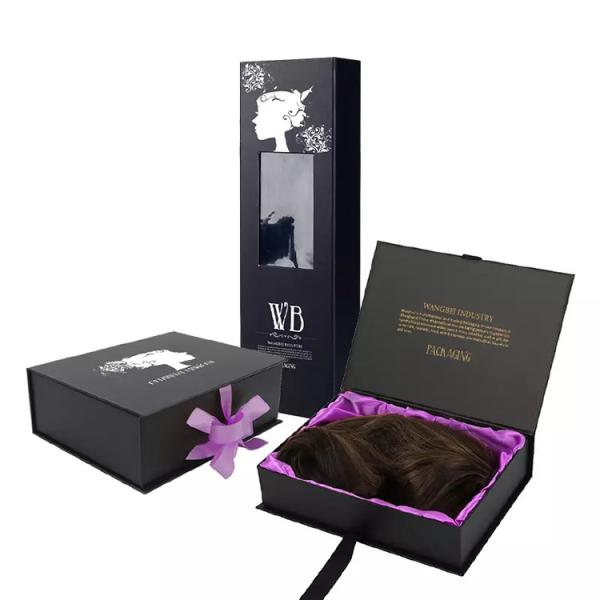 Buy Wig Packaging Spot UV Cosmetic Paper Boxes Varnishing With Silk at wholesale prices