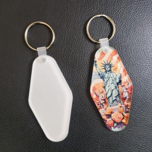 Single Sided Printing Sublimation Motel Keychain Acrylic Sublimation Keychain