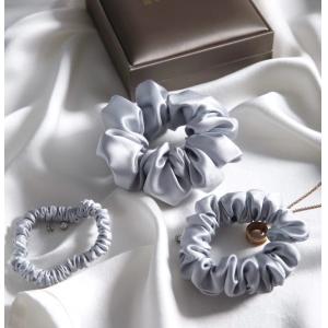 Women 6cm Mulberry Silk Scrunchies Set Plain Dyed Grade 6A