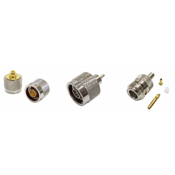 50 Ohm 12 Ghz RF Coaxial Connectors Male Plug Crimp Stainless Steel Body Material