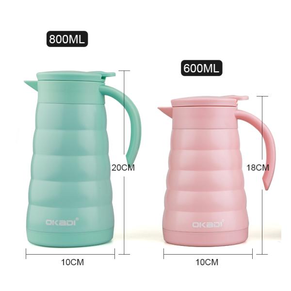 27OZ 800ml Vacuum Coffee Pot Metal Double Wall Stainless Steel Thermo Jug Termos Coffee Jug
