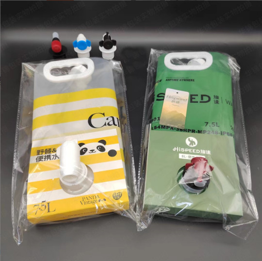 8L Stand Up Pouch With Tap Dispenser Big Foldable Pouches Standing Pouch Dispenser Plastic Bags With Spout Tap