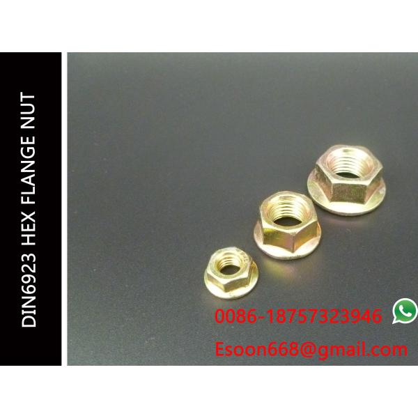 DIN6923 Hex Flange Nuts M20-2.5 Grade 4.8 Yellow Zinc Plated Flange nut JIS1190