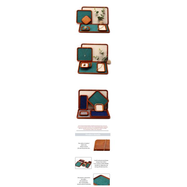 Multi Color Lining Solid Wood Jewelry Display Tray For Ring Bracelet Pendant Exhibition