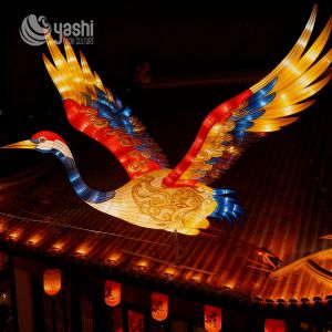 Chinese Style Auspicious Crane Lantern - Traditional Craft Illuminated Lantern -