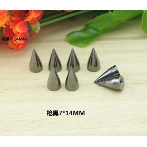 China 14*7mm Gun black Metal Bullet Rivet Spikes Stud Punk on sale