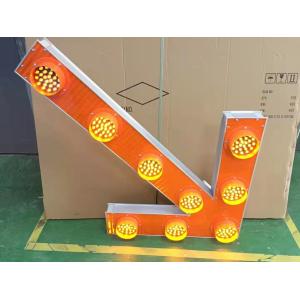 5mm LED Solar Powered Road Signs Monocrystalline Arrow Traffic IP65