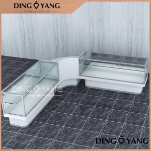 2 Tier Glass Wood Sliding Door Jewellery Counter Display