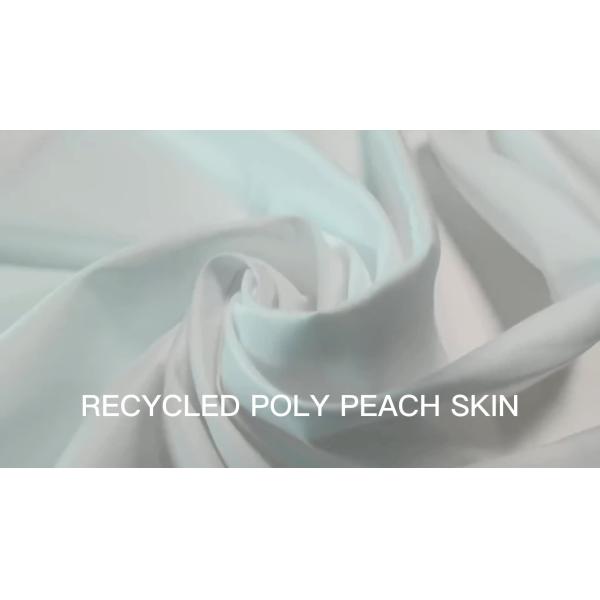 100% recycled polyester spun microfiber peach skin satin fabric for jacket