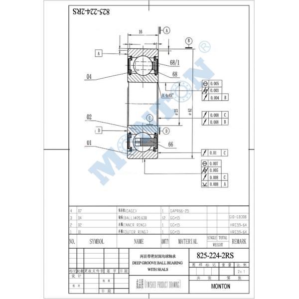 Fanuc Servo Motor Ceramic Ball Bearing 825-224-2RS