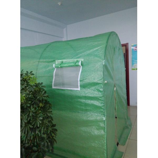 arched garden greenhouse, steel pipe tube frame +140gsm green leno tarp cover, 1.8x2.4m