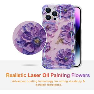iPhone 12 Pro Max, colorful retro oil print laser gloss pattern cute curly wavy