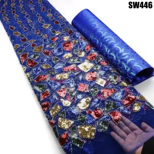 High quality shiny sequins lace african lace embroidery fabric Nigerian lace