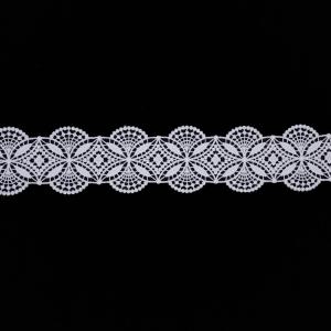 Guipure Polyester 6.2cm White Embroidered Lace Trimmings