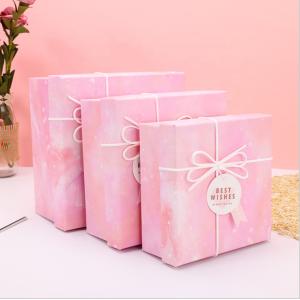 Custom Printing Square Foldable Luxury Paper Gift Box With Ribbon