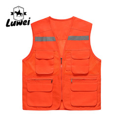 Custom Logo Thin Multiple-pockets Waistcoats Utility Reflectives Strip Road