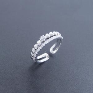 Lady Charm Silver Pearl Ring Real 925 Simulation Flower Design