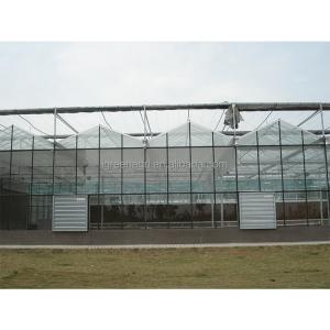 Glass Covered Industrial Greenhouse with 3.73-7.73m Roof Height and Glass Panels