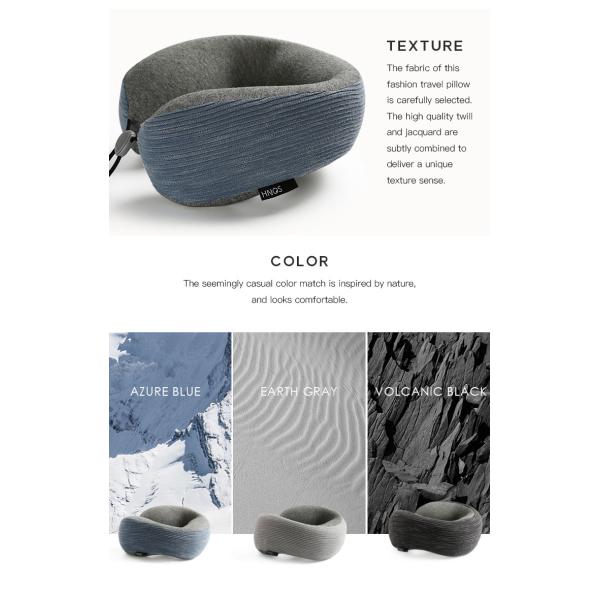 Compressible Memory Foam Neck Support Pillow Antibacterial Relaxing High End Fabric