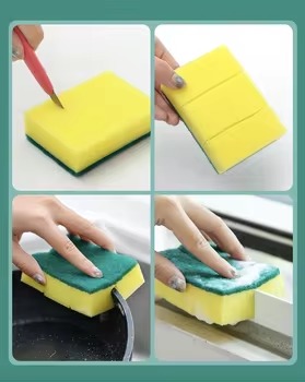 Double-Sided Scouring Sponge Tough On Grease Gentle On Surfaces (6-Pack)