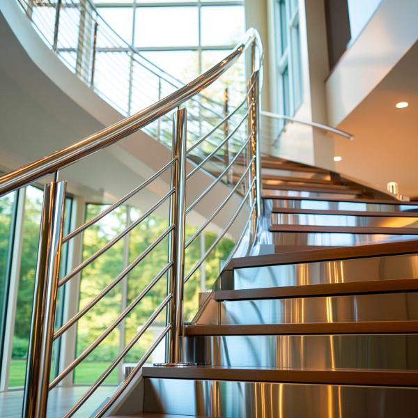 Buy Durable Stainless Steel Handrails with 1050mm Height for Glass Staircases at wholesale prices