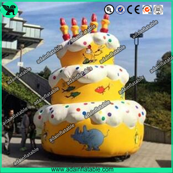 Buy 5m Advertising Inflatable Birthday Cake Model With Custom Logo Printing at wholesale prices