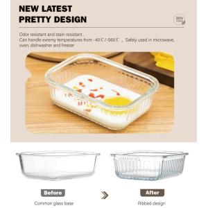 Stain Resistant Borosilicate Glass Food Container with Vented Cool Lock PP Lid