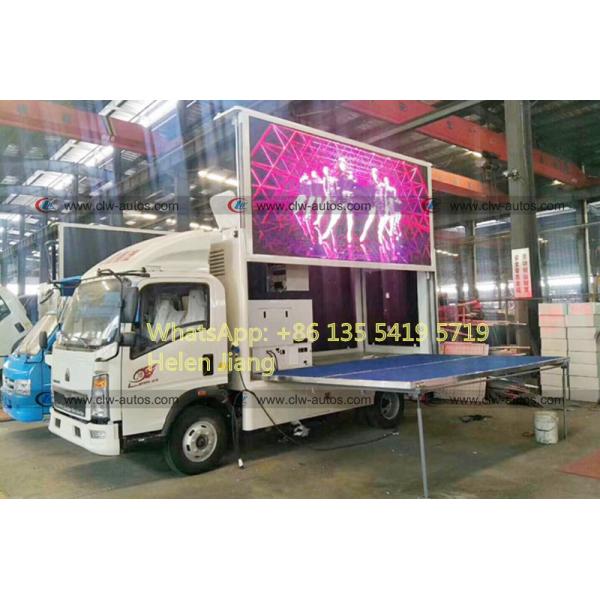 HOWO 4x2 Mobile Stage Truck With LED Billboard