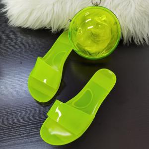 Flat Heel EVA Female Jelly Slippers ODM Acceptable