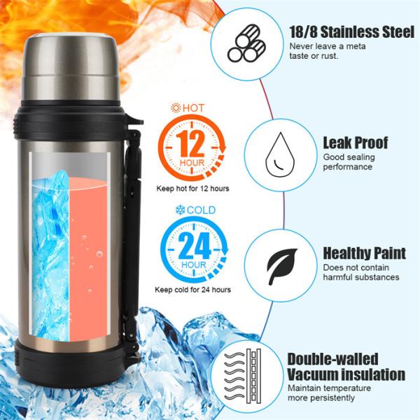 600ml 800ml 1000ml Stainless Steel Vacuum Travel Pot Customized Logo