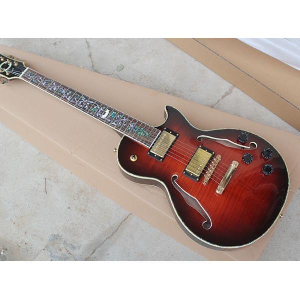 Buy Semi-hollow Electric Guitar with Mahogany Neck,Black Pickguard,Gold Hardware at wholesale prices